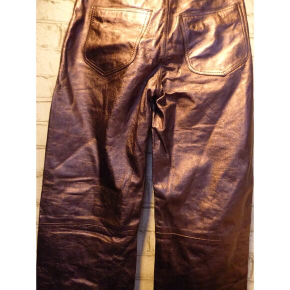 Muubaa x Free People Pewter High Waist Leather Pants 2 NEW - Picture 12 of 13